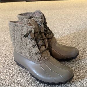 Sperry Women's Quilted Duck Boots - Brown and Tan